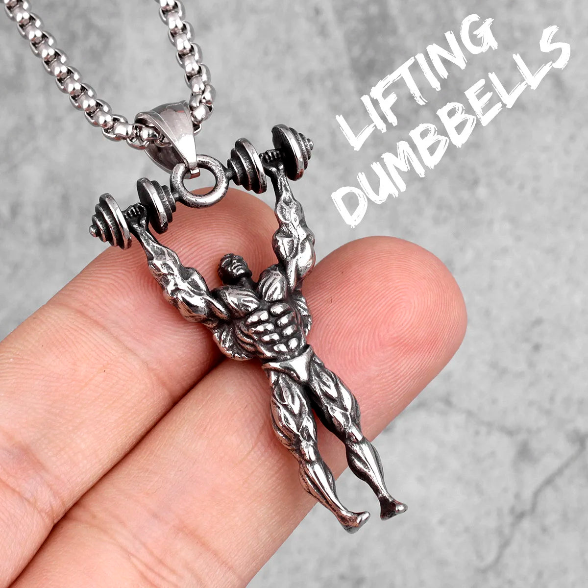 Fitness Bodybuilding Stainless Steel Men Necklaces Pendants