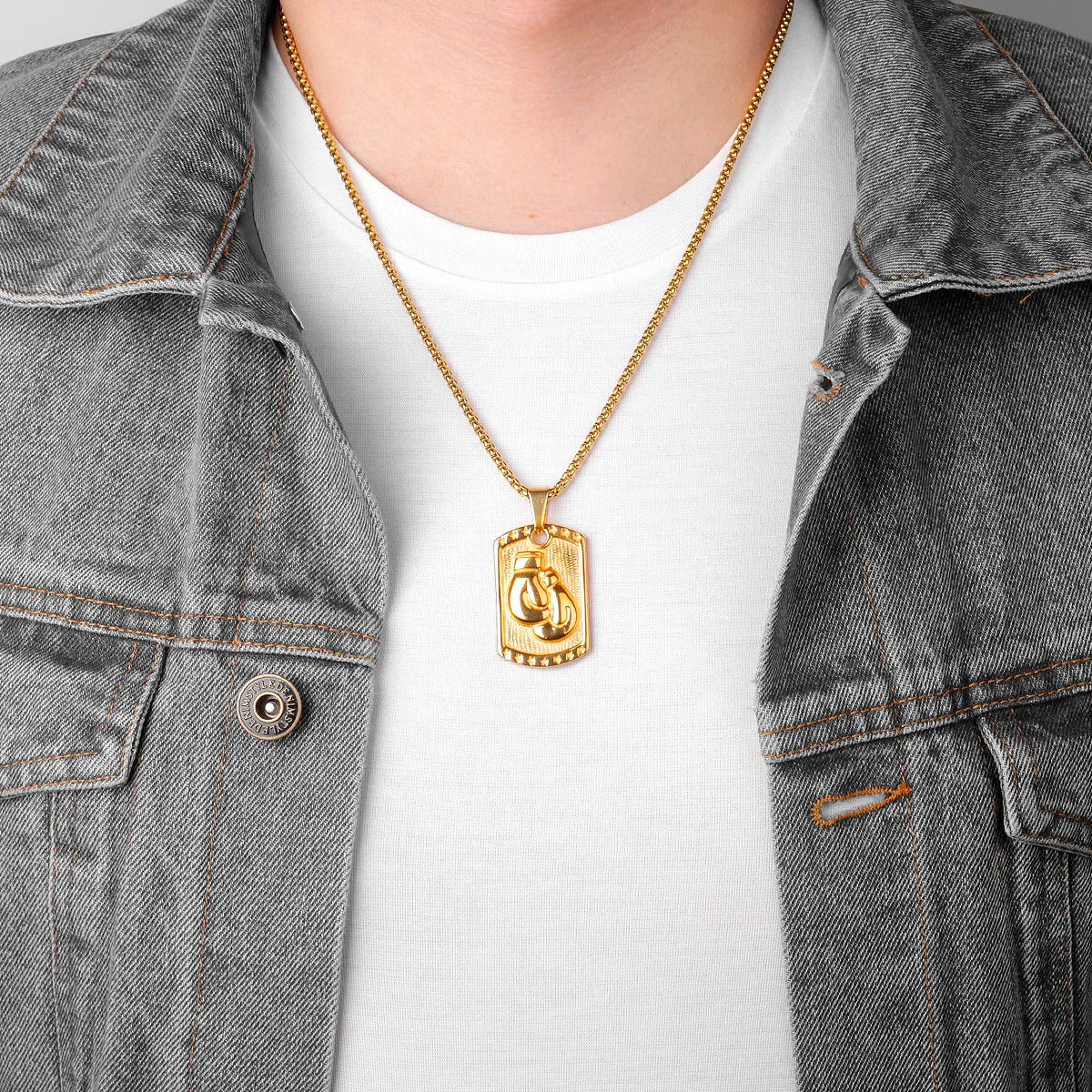 Fitness Bodybuilding Stainless Steel Men Necklaces Pendants