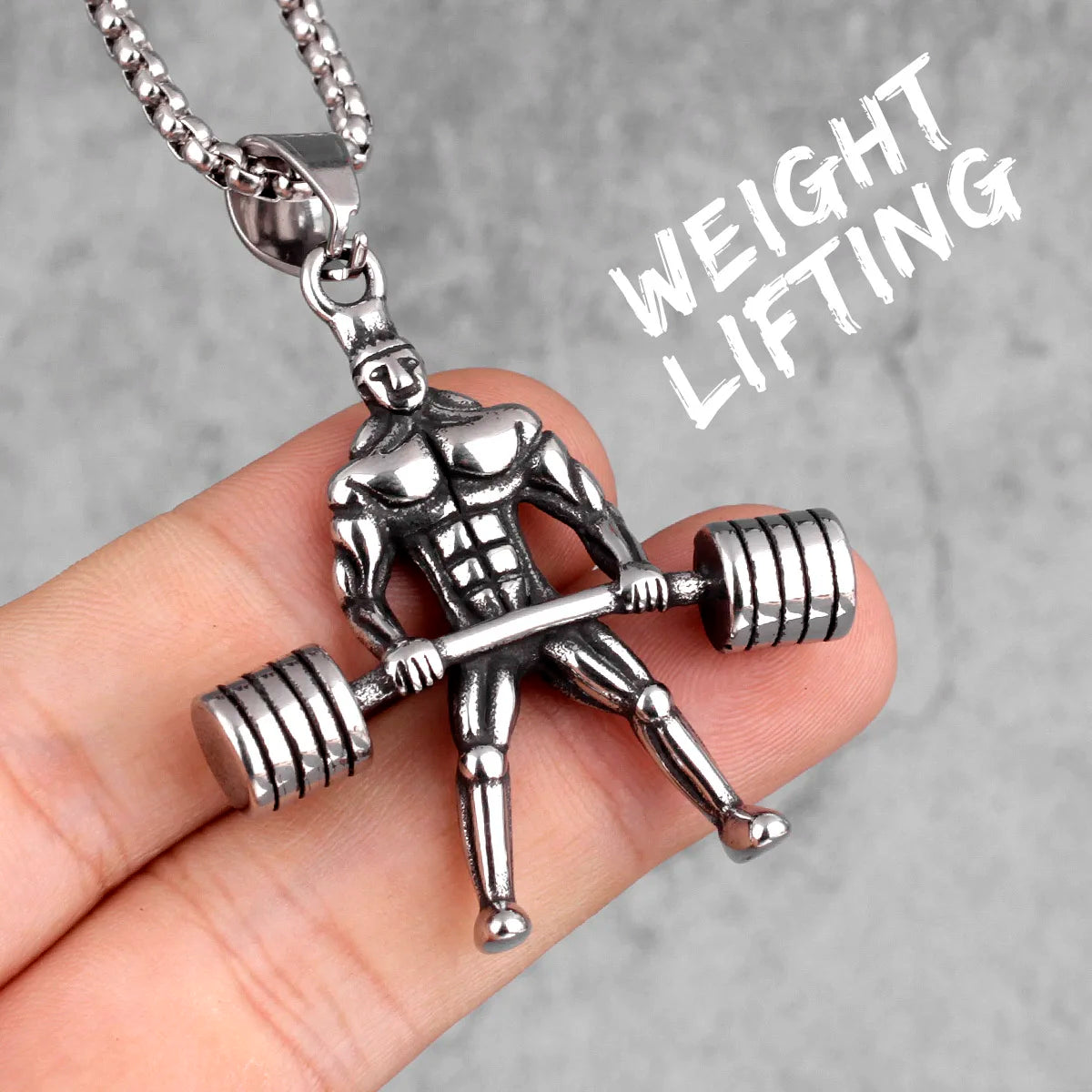 Fitness Bodybuilding Stainless Steel Men Necklaces Pendants