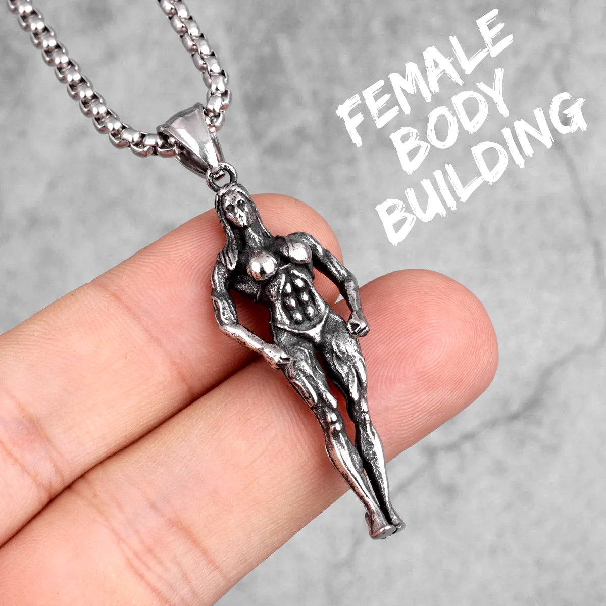 Fitness Bodybuilding Stainless Steel Men Necklaces Pendants
