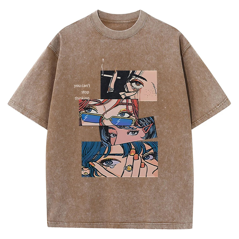 Gym Anime Washed Oversized Tee
