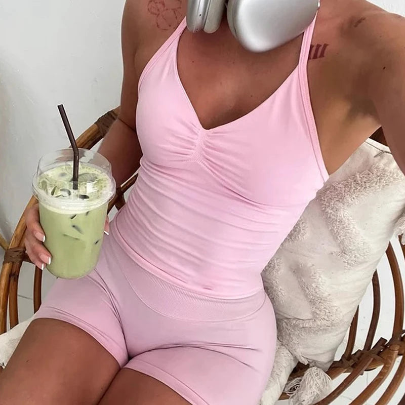Cute Gym Top Women Backless Workout Tank Top