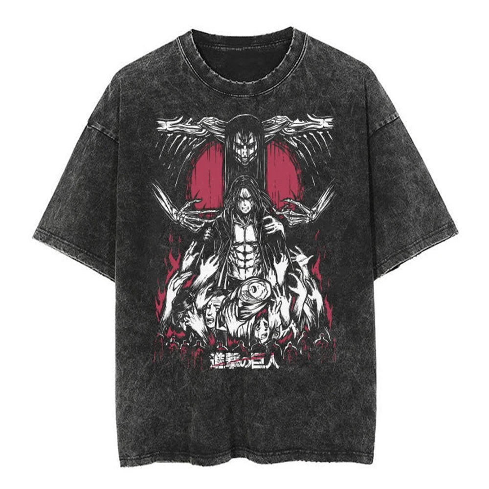 Gym Anime Washed Oversized Tee
