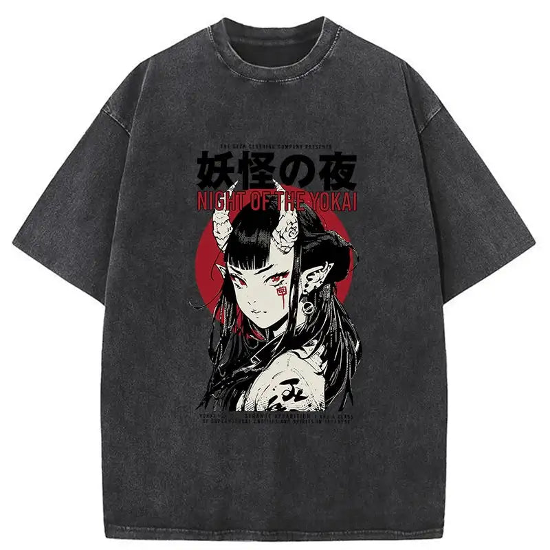 Gym Anime Washed Oversized Tee
