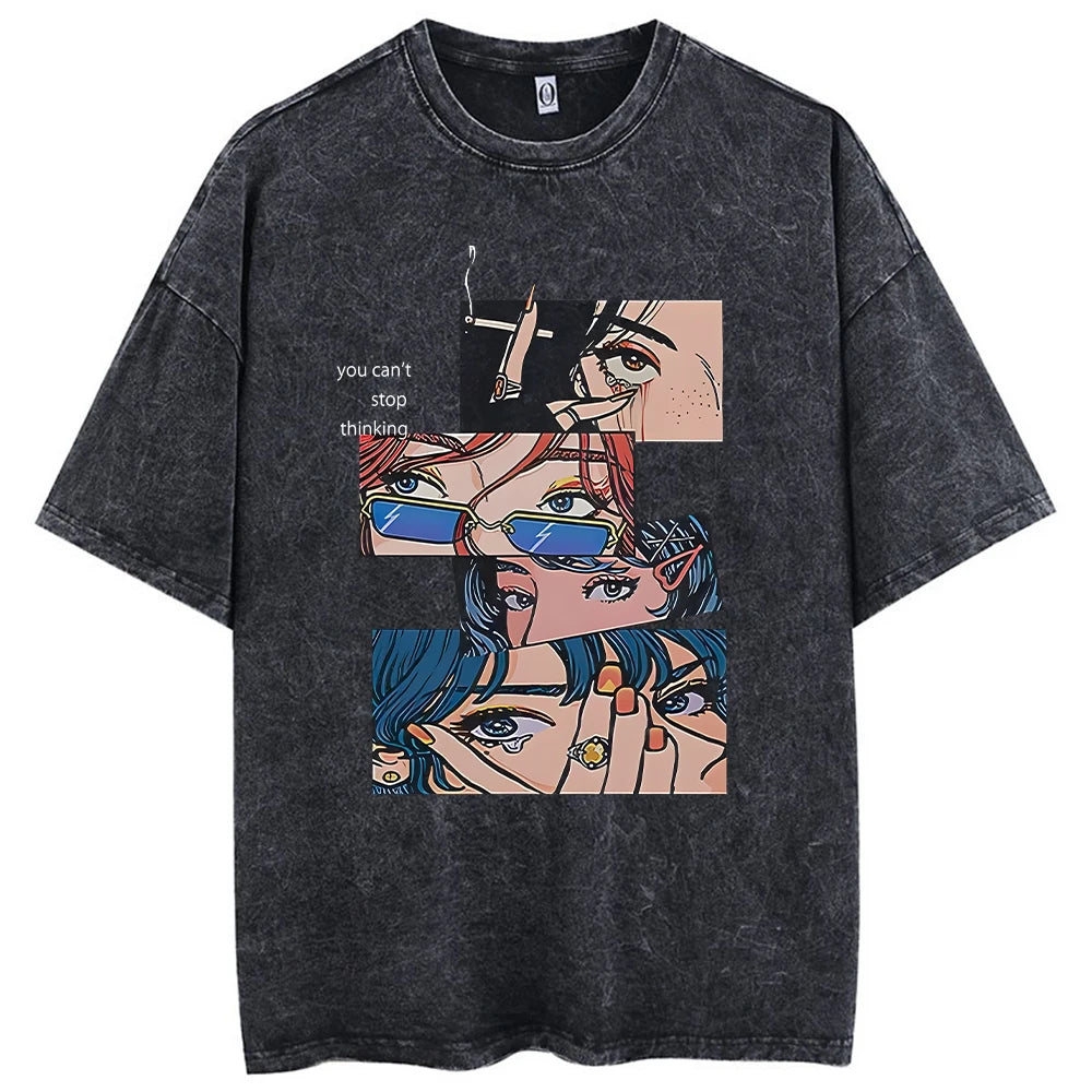 Gym Anime Washed Oversized Tee