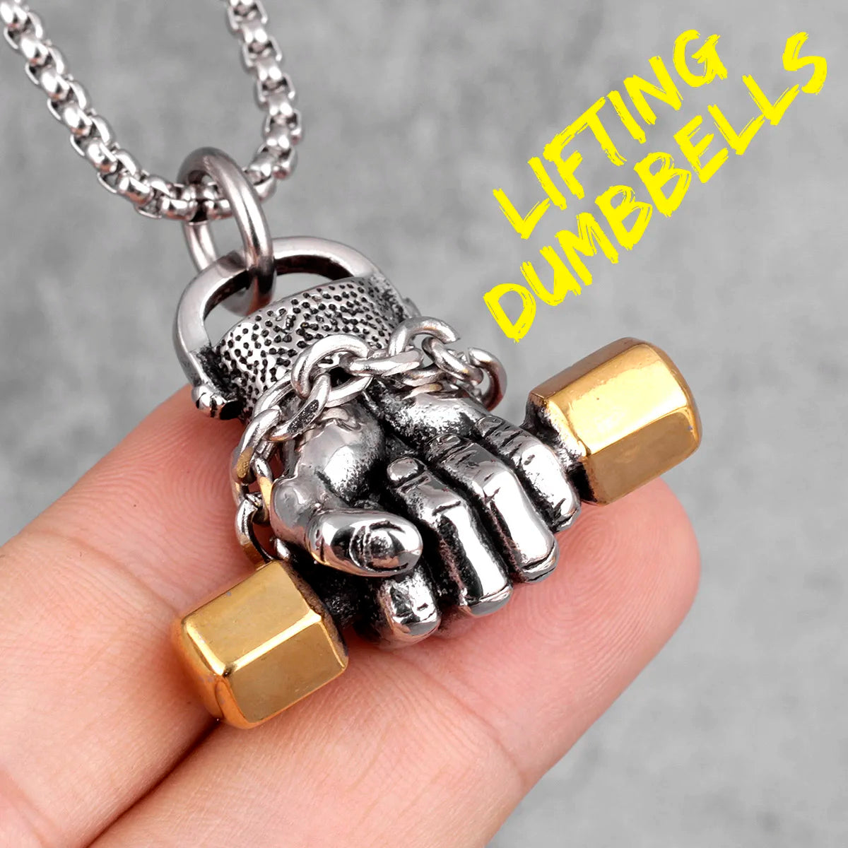 Fitness Bodybuilding Stainless Steel Men Necklaces Pendants