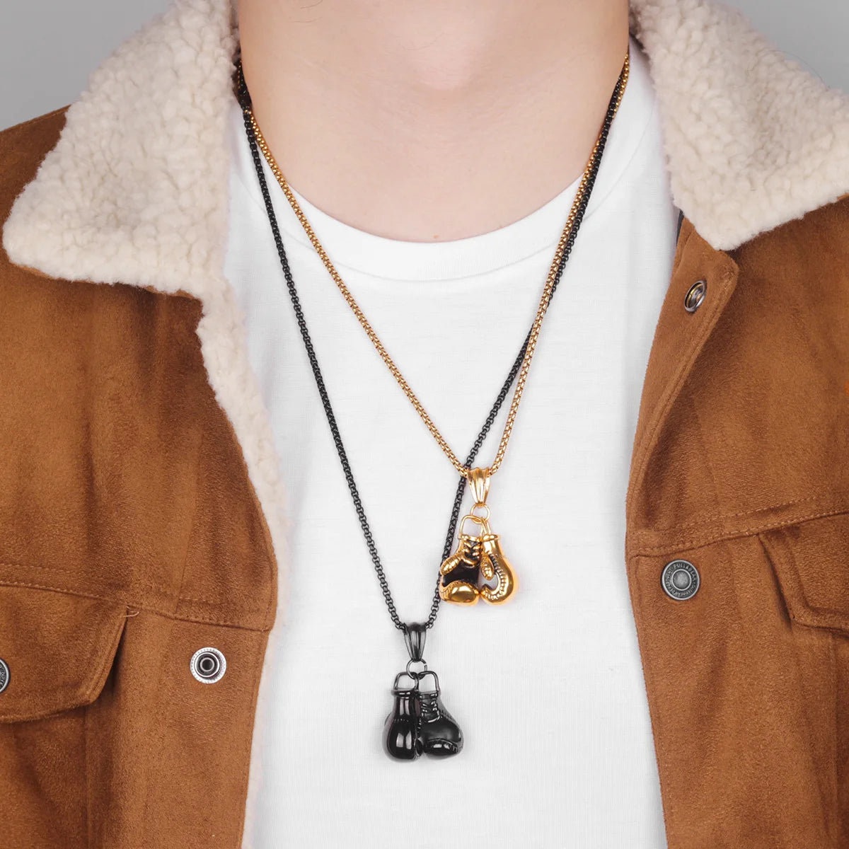 Fitness Bodybuilding Stainless Steel Men Necklaces Pendants