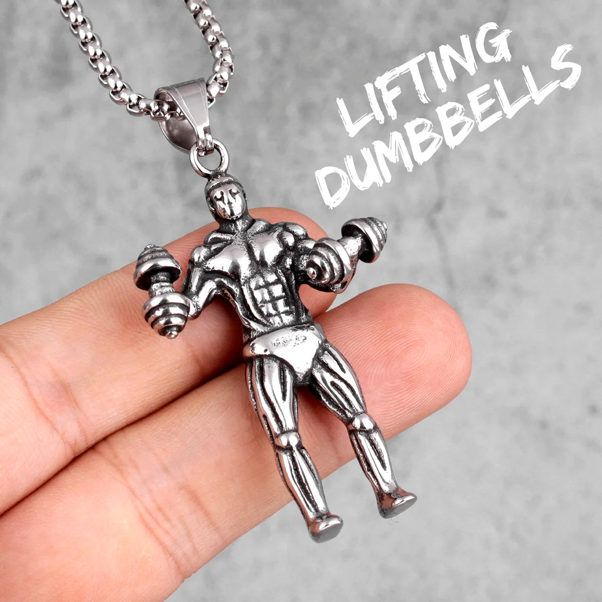 Fitness Bodybuilding Stainless Steel Men Necklaces Pendants