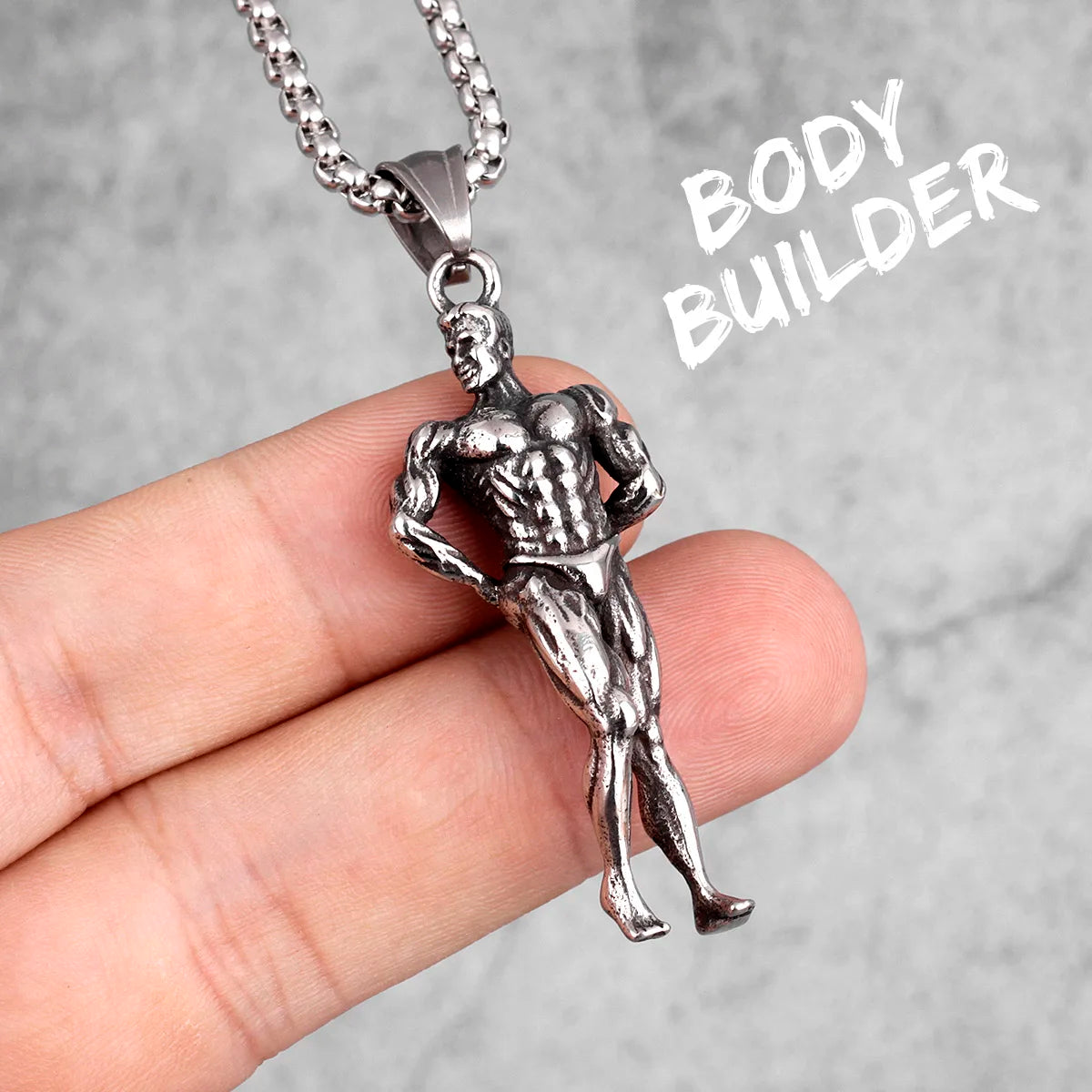 Fitness Bodybuilding Stainless Steel Men Necklaces Pendants