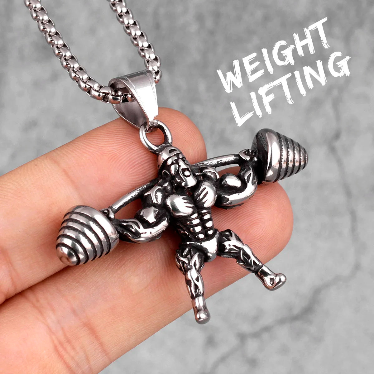 Fitness Bodybuilding Stainless Steel Men Necklaces Pendants