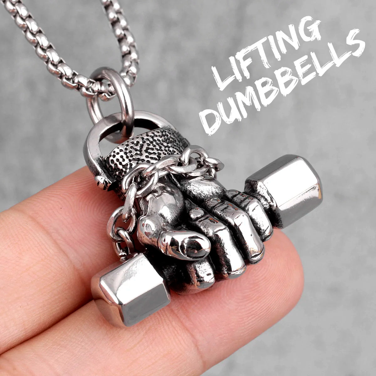 Fitness Bodybuilding Stainless Steel Men Necklaces Pendants