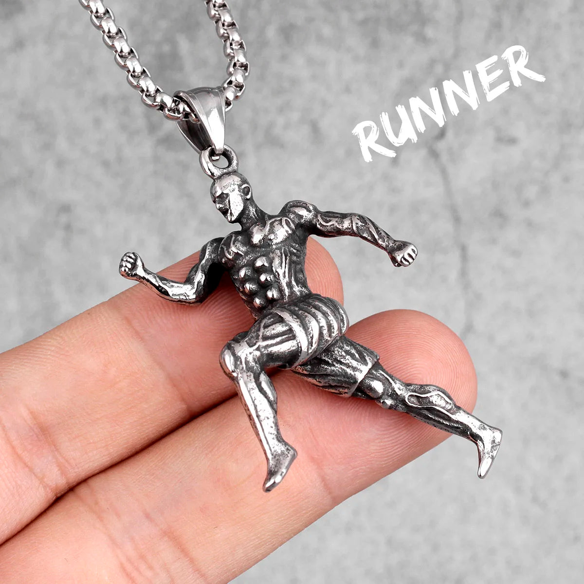 Fitness Bodybuilding Stainless Steel Men Necklaces Pendants