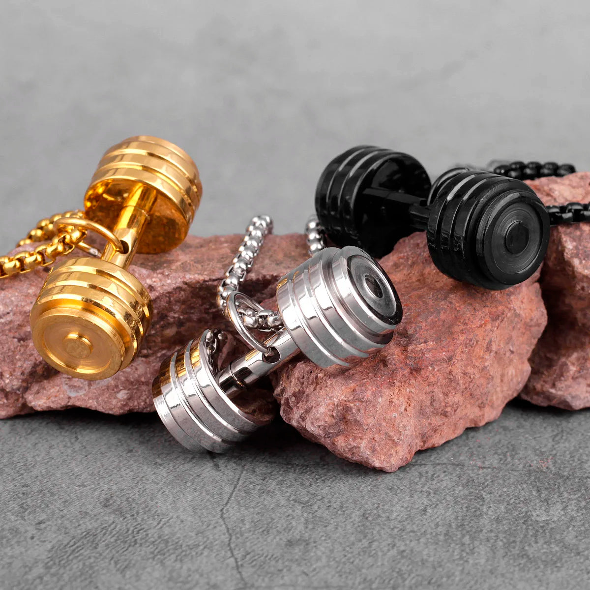 Fitness Bodybuilding Stainless Steel Men Necklaces Pendants