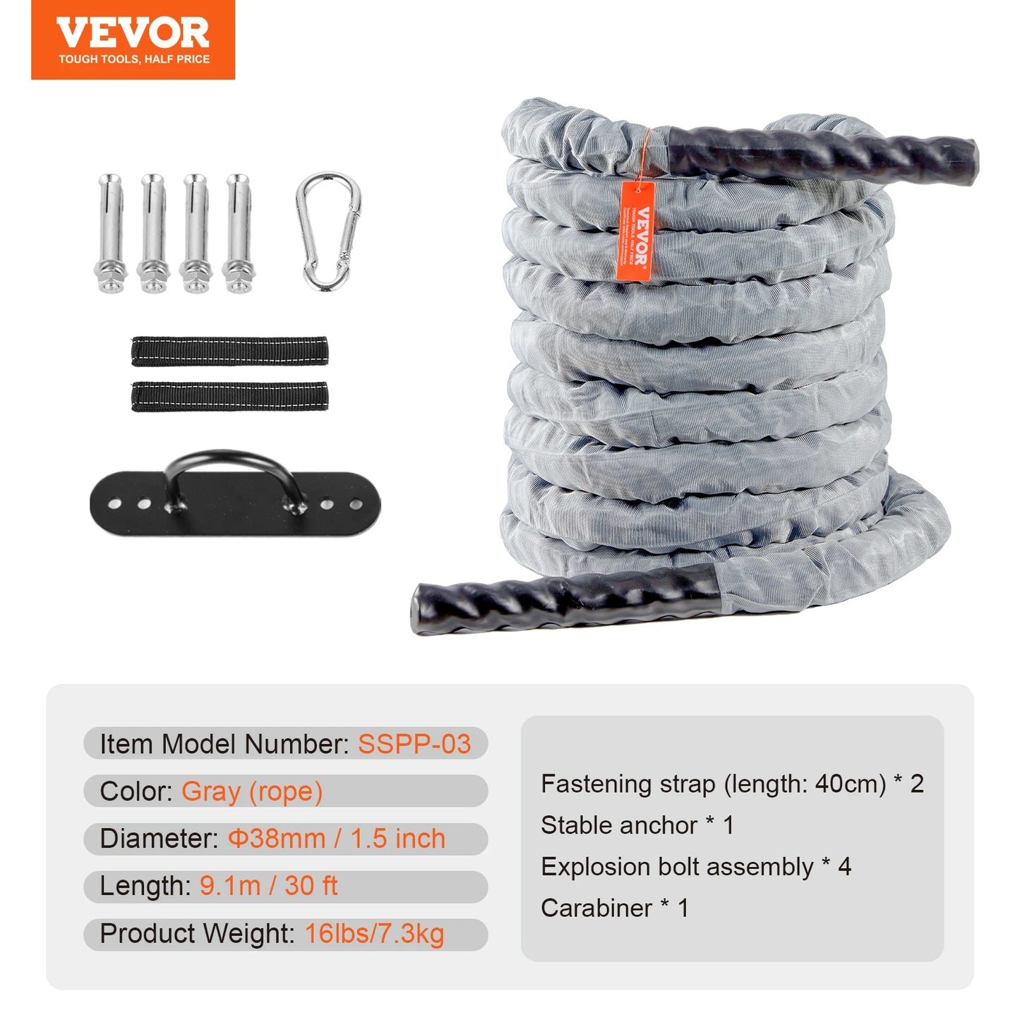 Battle Rope Polyester Exercise Rope Battle Exercise Equipment