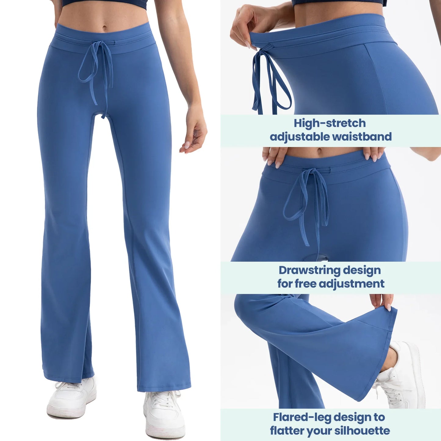 3pcs Women's Flare Yoga Pants Waistband