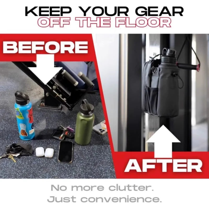 Magnetic Gym Bag With Phone Pocket Portable Gym Water Bottle Holder