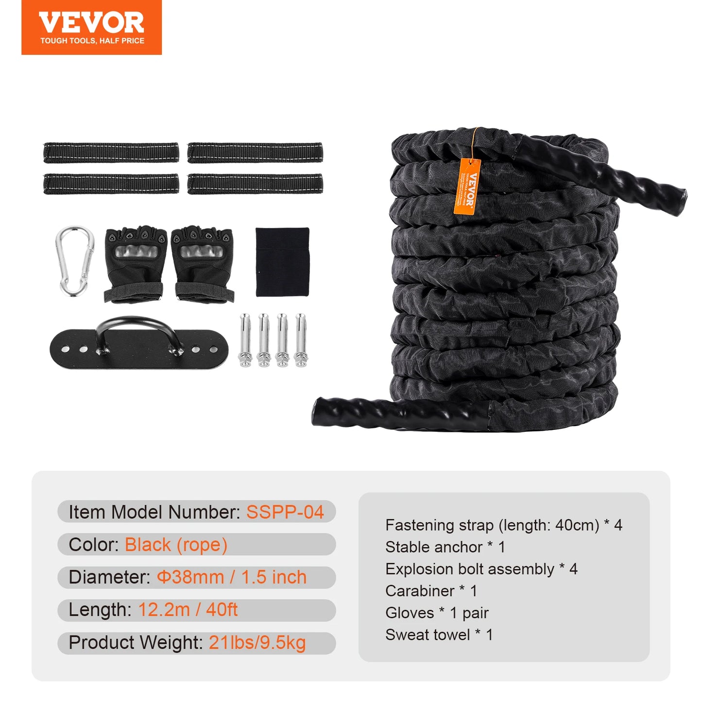 Battle Rope Polyester Exercise Rope Battle Exercise Equipment