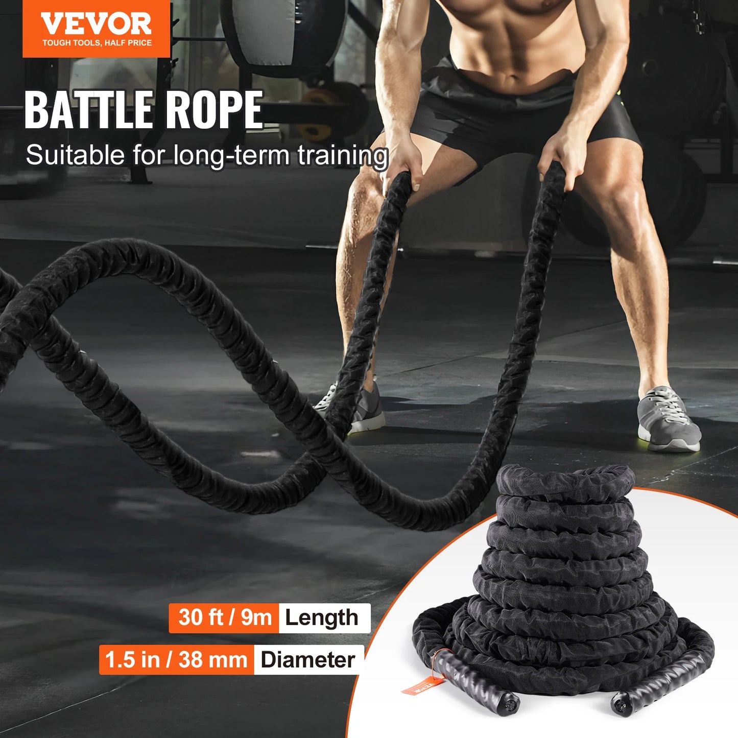 Battle Rope Polyester Exercise Rope Battle Exercise Equipment