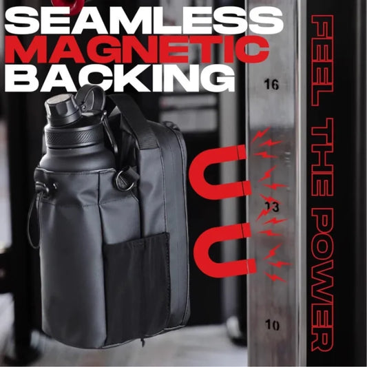 Magnetic Gym Bag With Phone Pocket Portable Gym Water Bottle Holder