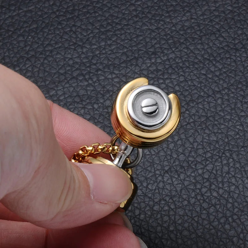 Stainless Steel Dumbbell Pendant Necklace Pendant