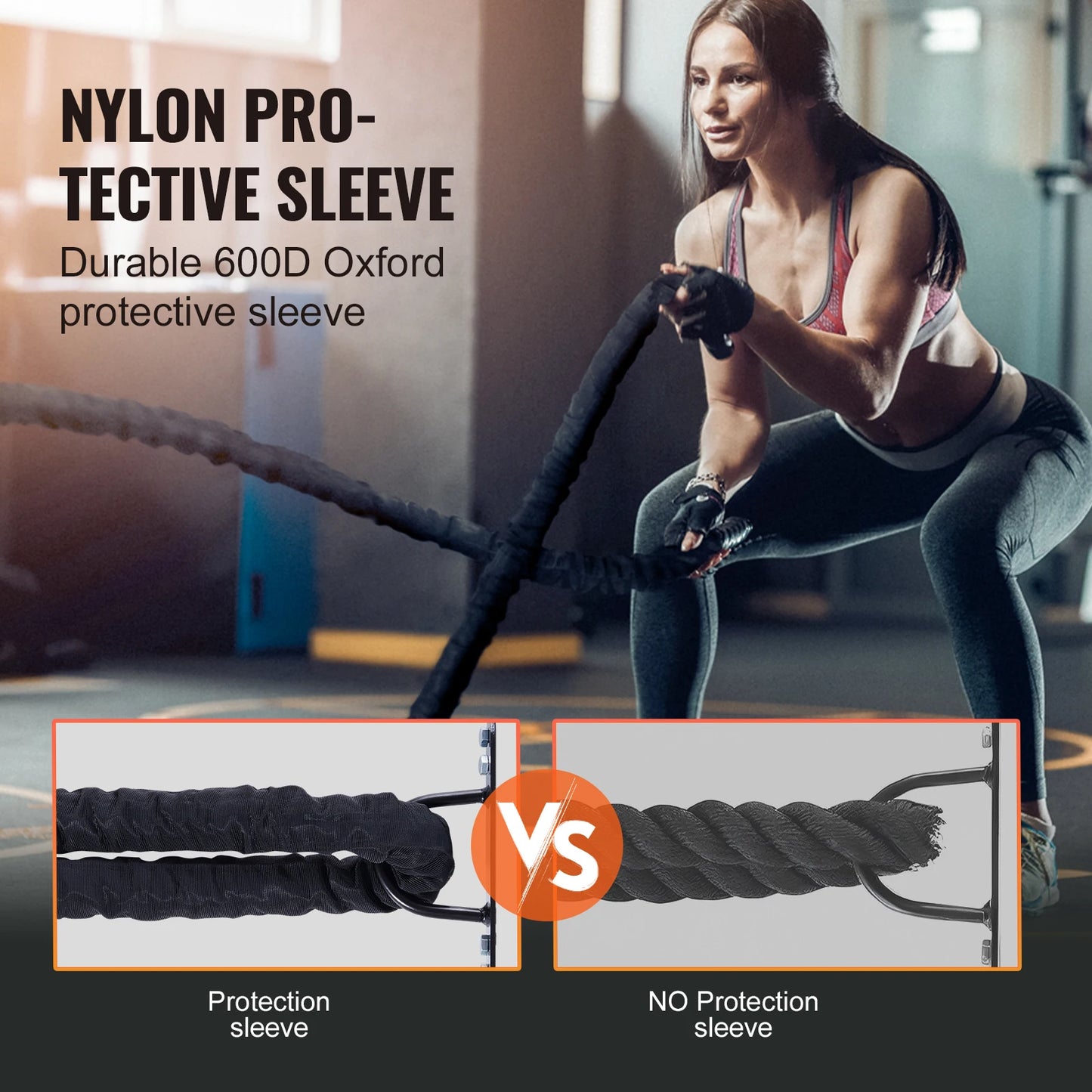 Battle Rope Polyester Exercise Rope Battle Exercise Equipment