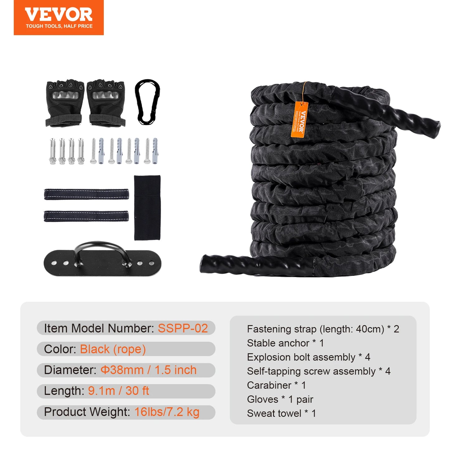 Battle Rope Polyester Exercise Rope Battle Exercise Equipment