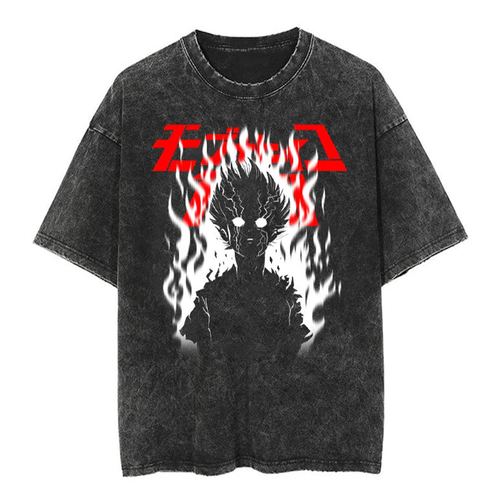Gym Anime Washed Oversized Tee