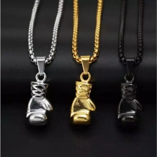 Simple Personality Fashion Sports Fitness Boxing Gloves Necklace Men and Women Necklace Pendant Hip-hop Punk Party Jewelry Gifts